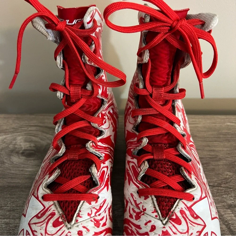 Under Armour UA Clutchfit Highlight Lux Football Cleats Men’s Size 7.5 Red White